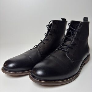 Rodd & Gunn Black Leather Boots Portal Military Mens US 13 / EU 46 Lace-Up Boots